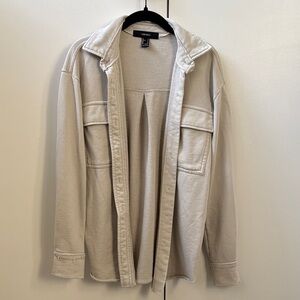 Forever 21 Beige Button-Up Shirt Jacket